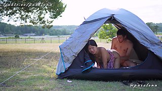 Thai doll Pavelena enjoys a risky outdoor fuck-fest with a big cock