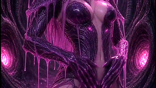 Pink anime 3d slime elf in armor