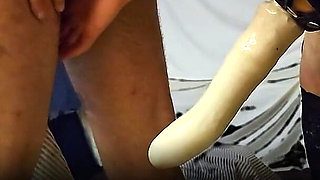 She Fucks Her Boyfriend Deep in His Ass with a Big Dildo Strapon