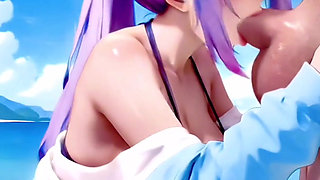 Shion From That Time I Got Reincarnated as a Slime, Does a Perfect Deepthroat with Your Long Penis and Will Swallow All Your Cum