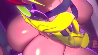 Thicc Big Breast Fat Ass Colorful Slut Gets Hard Backshots with Creampie