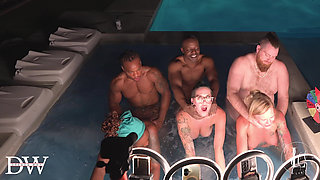 Hot Tub Live Interracial Orgy