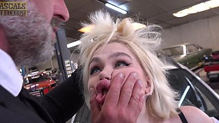 The sexy Greta Foss seduces a guy in her fishnet stockings.