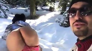 Big Ass and Turkish Funny Guy & Public in snow