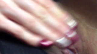 Hot Blonde Orgasms in Her Black Nylon Pantyhose