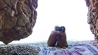 Amateur Wife Miss Creamy Flashes Pussy & Gets Fucked in Public on Nudist Beach - Risky Outdoor Sex with Cumshot in Mouth