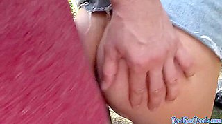 POV Czech teen4cash enjoys outdoor sex after flashing