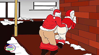 Sex starved Santa fucked in public by a brook hustler outdoors