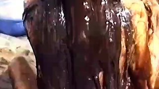 Vintage pussy eating with busty brunette lesbians