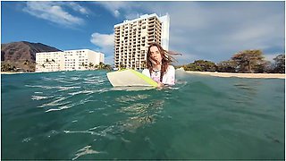 Piper Blush In See-through Shirt - At The Beach