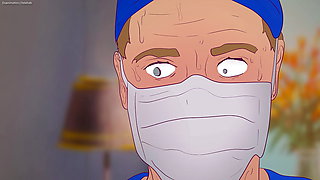 The doctor changed his orientation and immediately fucked the girl! Hentai porn 2d ( Cartoon sex )