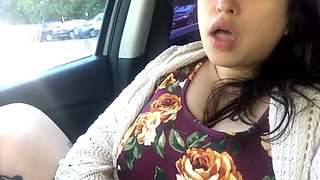 super sexy bbw playing in car