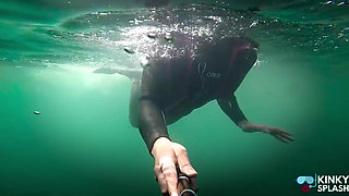 Diving in My Shiny Two-piece Wetsuit