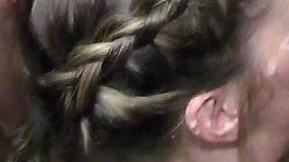 Interracial Bukkake Party with Two Hot UK Babes