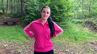 Crass! Fucked Bare While Jogging Outdoors! Creampie!