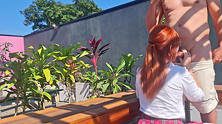 Fucking the Innocent Redhead in the Garden