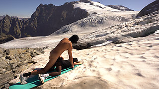 Glacier Adventure with Mia and Max Pegging Fucking on a Real Glacier