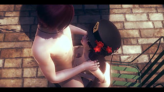 Genshin Impact Hentai - Hu Tao Boobjob and Anal with Creampie Uncensored - Japanese Asian Manga Anime Film Game Porn