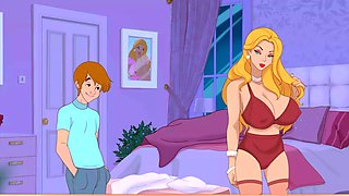 Milftoon Drama - Milf wife gets fucked next to her husband