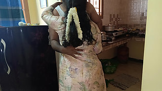 School girl hot romance in kitchen