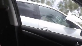 Milf orgasm in her car