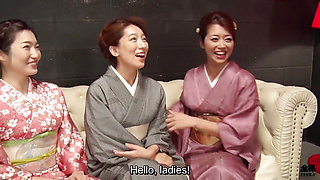 Japanese traditional kimono orgy with Maki Hojo and friends