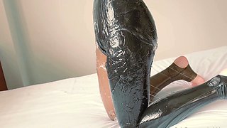 Solo brunett masturbation with toy