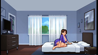 My stepmom and her friend have threesom with me summer time saga
