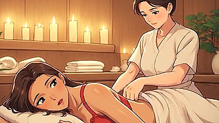 AI Generated Cartoon content, Uncensored video of mature Anime MILF, First Time Massage with Orgasm in the hotel