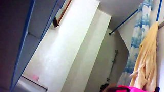 Hidden camera caught my 25 yo cousin naked in the bathroom