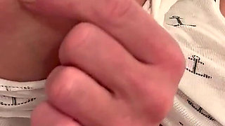Oiled My Bigtits and Pierced Nipples and Masturbates with Silver Vibrator