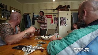 Monster Cock Gangbang: Husband Watches Wife and Stepdaughter Get Rough Anal Fuck