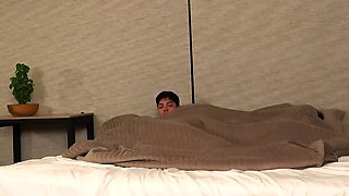 Naughty guy fucked his gf's stepmom, but they got caught and had a threesome afterwards