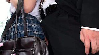 Two asian foot fetish school girl tease a cock