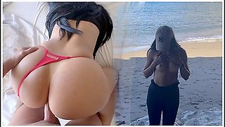 Beach Adventure. Perfect Tits & Big Ass Exposed In Public Gets Fucked After Topless - Who Is Lilly