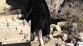 Shy Goth Exhibitionist - Nude Beach