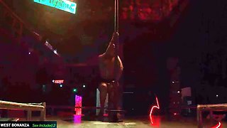 Anna visits DJ booth for a hot blowjob and handjob with sexy pole dance - Latina amateur deep throat face fuck