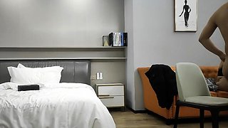 Cute amateur asian web cam girl playing with her toy