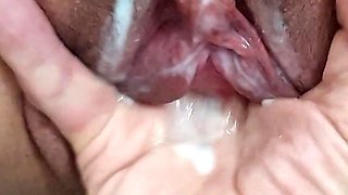 Creamy Pussy After Sounding and Pee - Colored Version