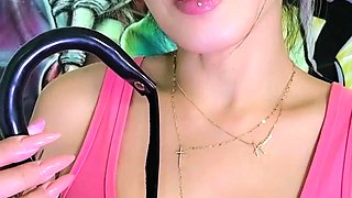 Big boobs webcam slut toys her asshole