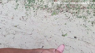 Risky Handjob On The Street And The Redhead Caught Me!
