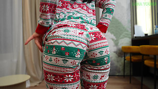 The best gift for horny girl. Merry Christmas and Happy New Year