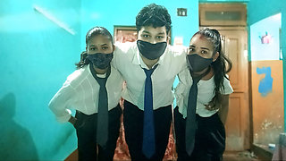 Desi School Girls Friends Threesome Xxxx video , Indian Desi School Friends Threesome Fucking Xxxx video