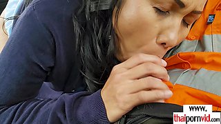 Amateurs Thai mom suck BWC in the car