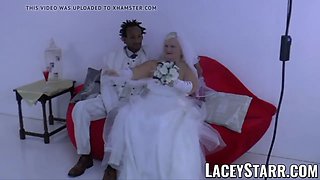 Laceystarr - granny bride fed with jizz after big black cock fucking