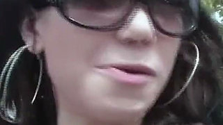 MMF - Tattooed Brunette Takes Two Cocks and a Facial