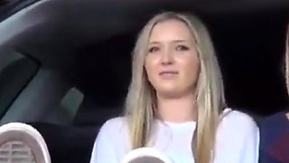 Foot Fetish Fun in the Car with My Amateur Slave