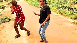 African lesbians dance ending in hot sex