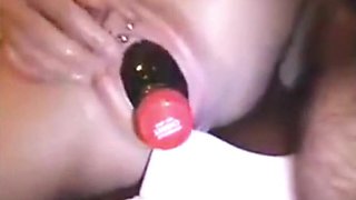 My fat cooter crammed with a huge bottle