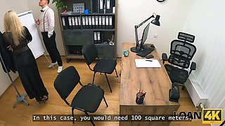 Loan4k. blonde with a natural sweet figure... will she get a loan?